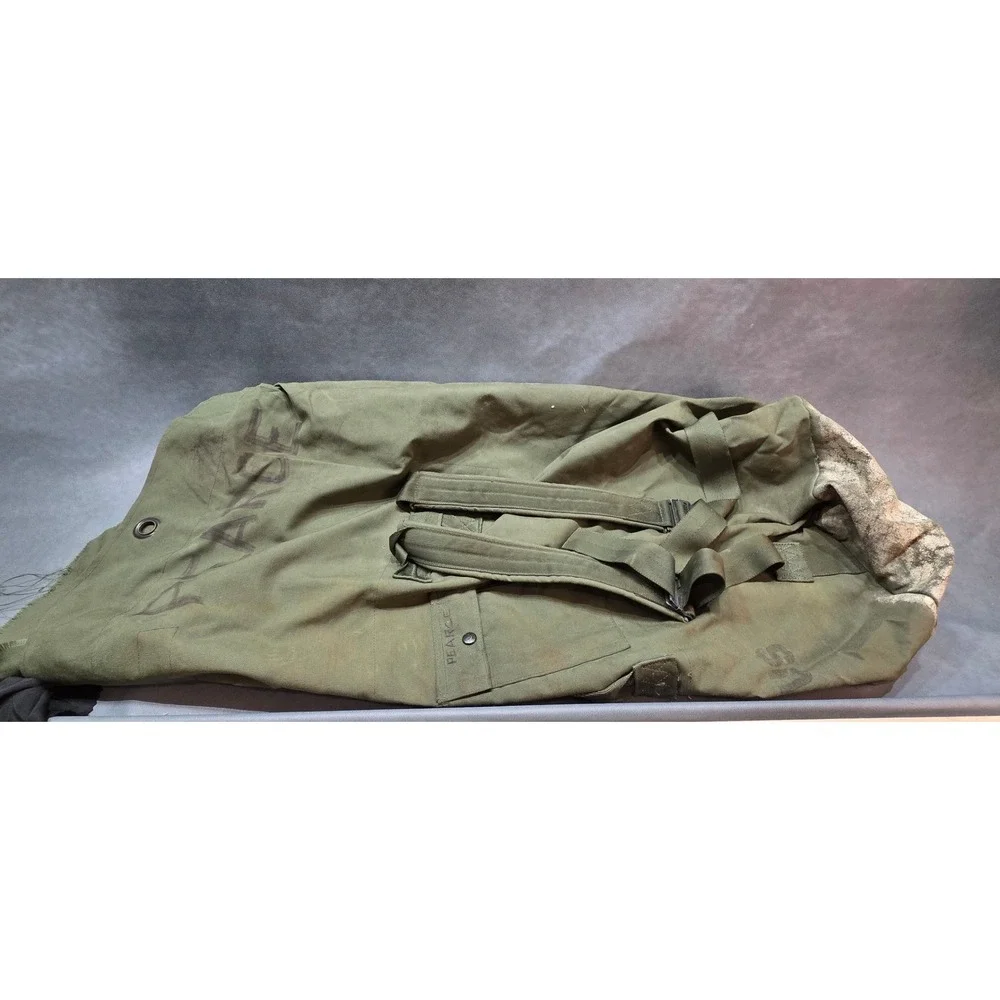 US Military Issue Olive Drab Canvas Duffel Sea Bag Backpack Tactical Large‎ 37in